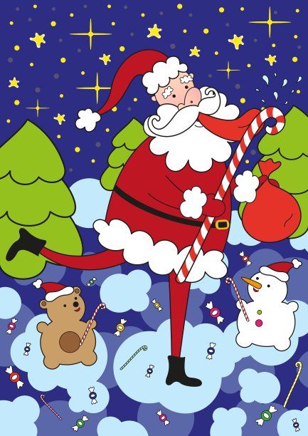 有趣的圣诞老人舔着大棒棒糖图片下载