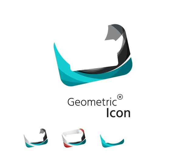 一套抽象的几何公司标志框架图片下载