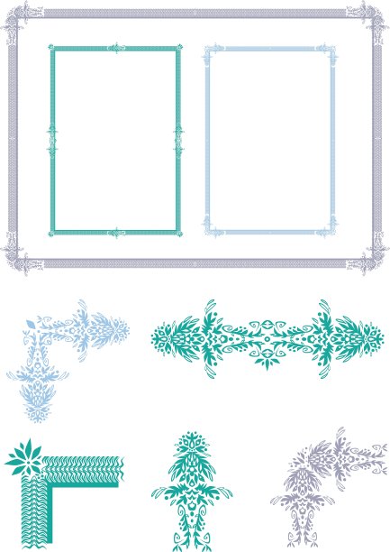 框架和角落装饰植物图片下载