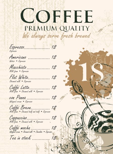 咖啡列表图片下载