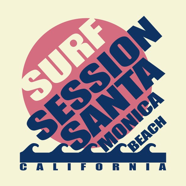 冲浪t恤平面设计图片下载