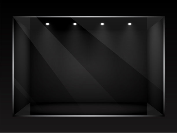 黑暗空荡荡的商店橱窗图片下载