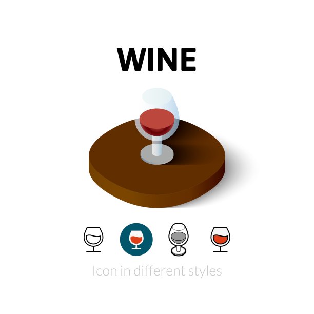 不同风格的葡萄酒图标图片下载