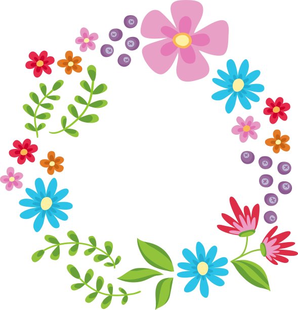 可爱的复古花圈图片下载