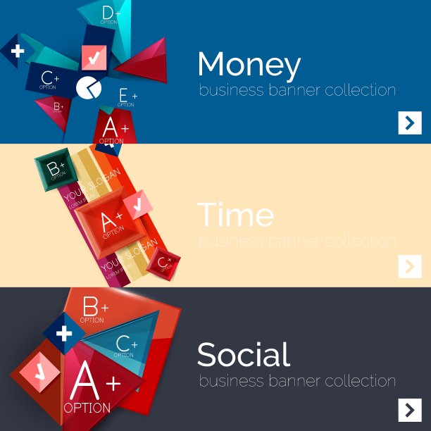 平面设计纸信息图横幅集图片下载