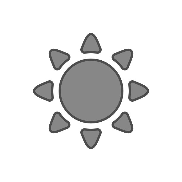 太阳图标，光线标志，灰色图片下载