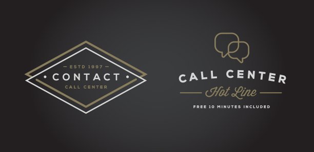 一套联系我们服务元素和援助图片下载