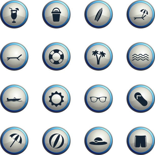 海滩上简单的图标图片下载