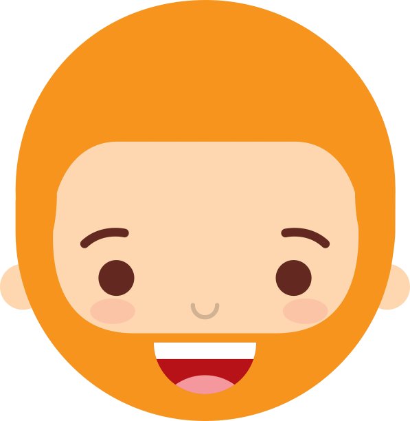 脸人与胡子孤立图标设计图片下载