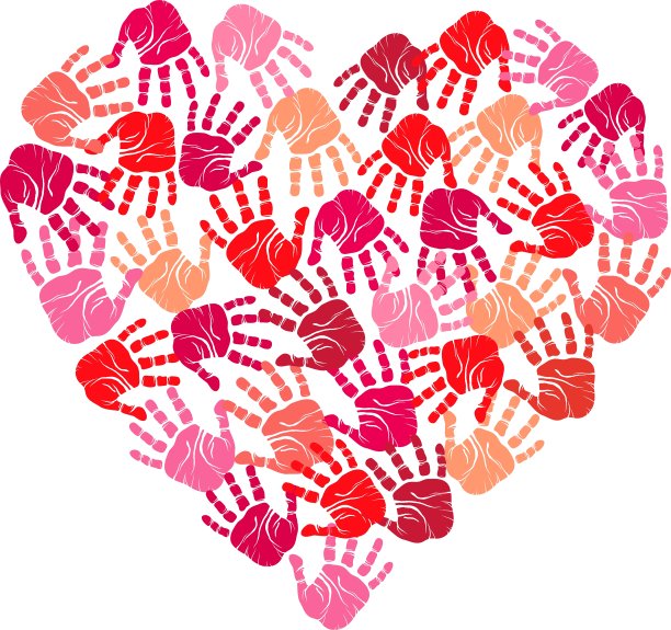 手打印的心图片下载