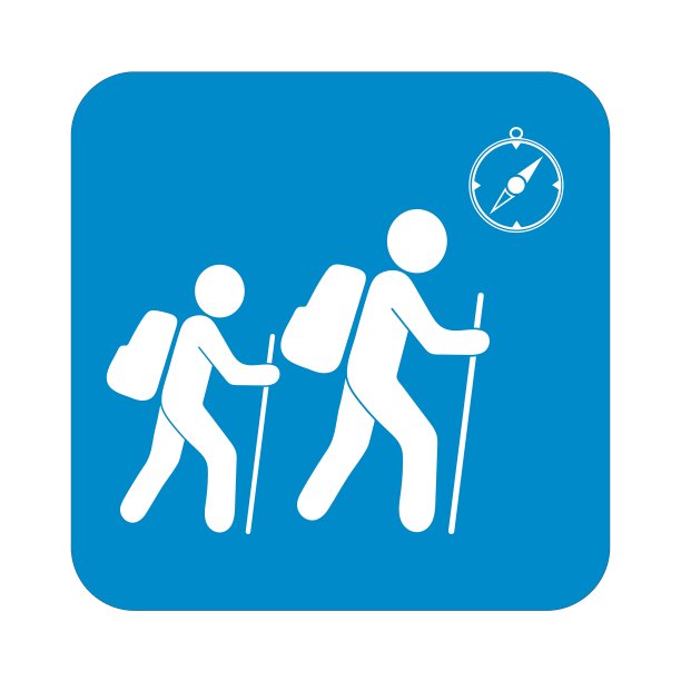 徒步旅行者指南针图标图片下载