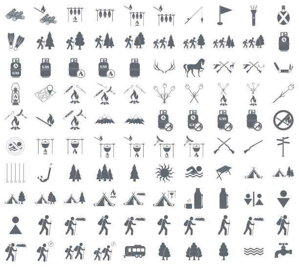 一套100个旅游标志图片下载