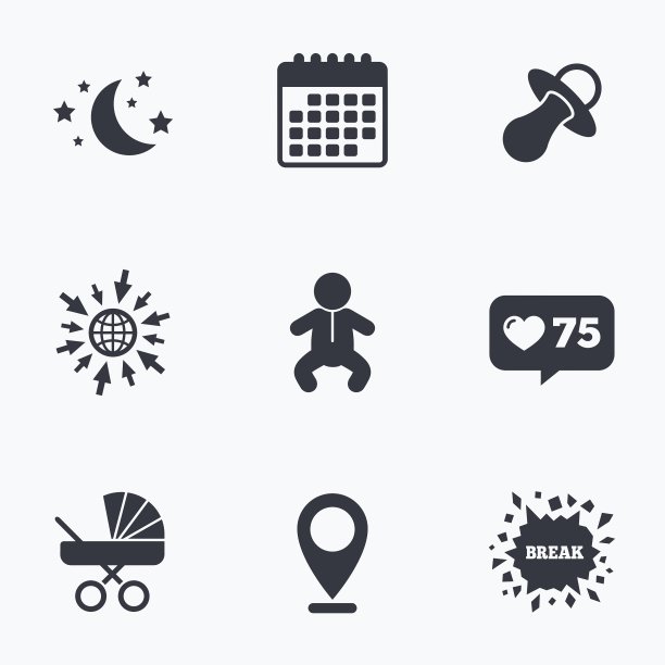 月亮和星星婴儿婴儿图标童车假人图片下载