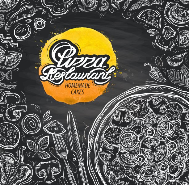 比萨餐厅草图图片下载