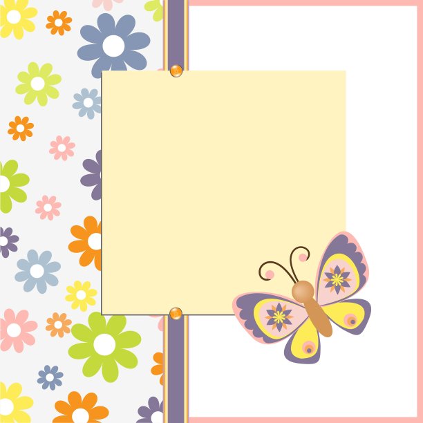 春季复活节明信片的模板图片下载