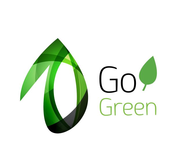 彩色叶子标志几何抽象图标图片下载