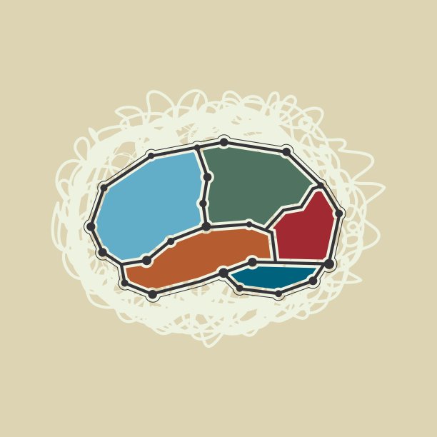 抽象脑符号复古风格图片下载