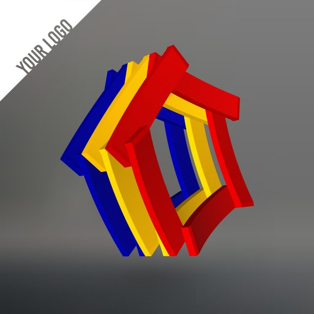 抽象的五边形标志为树叶堆叠的木板图片下载