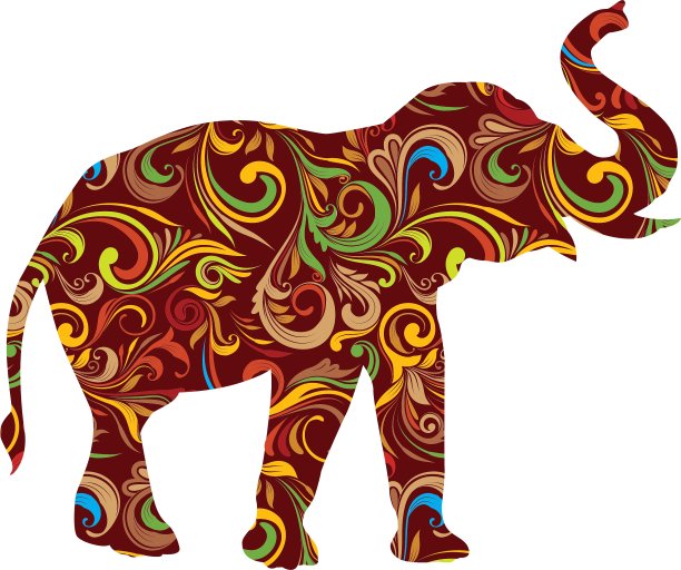 红色大象观赏图片下载