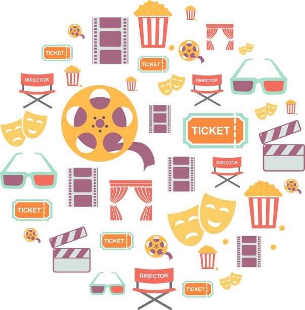 电影图形图标上的白色背景图片下载