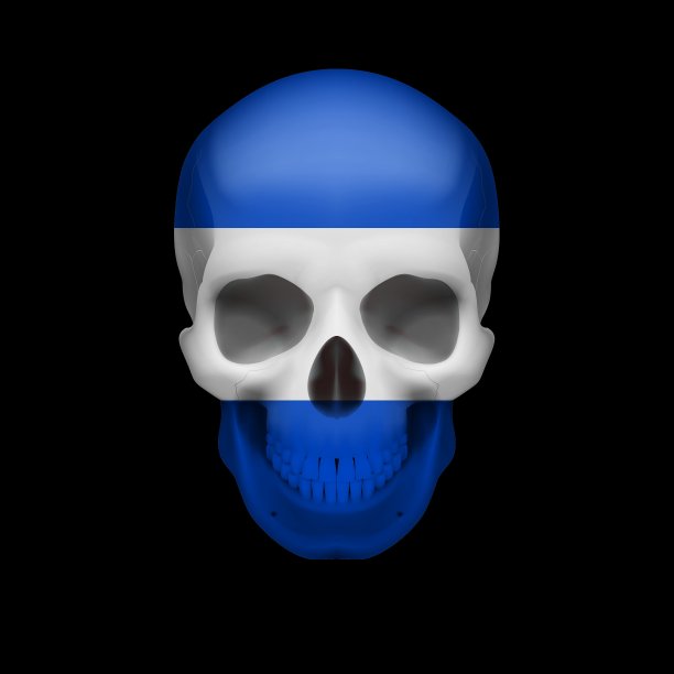 萨尔瓦多的国旗头骨图片下载