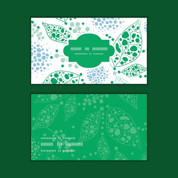 抽象蓝色和绿色的叶子水平图片下载