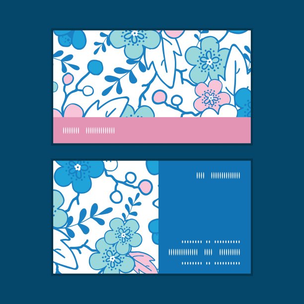 蓝色和粉红色的和服水平开花图片下载