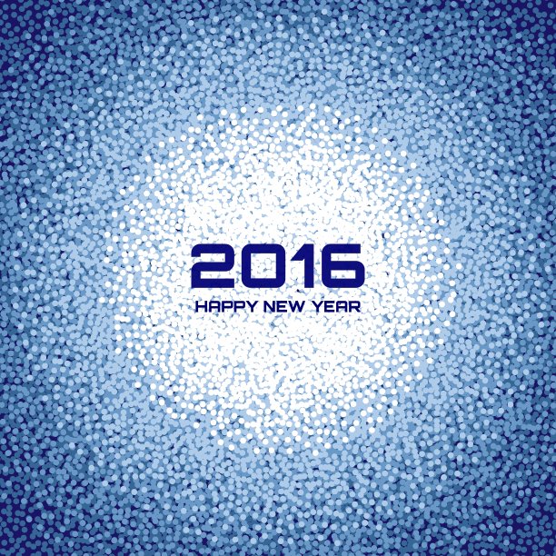 蓝色新年2016雪花背景图片下载