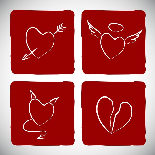 手绘粉笔心收藏图片下载