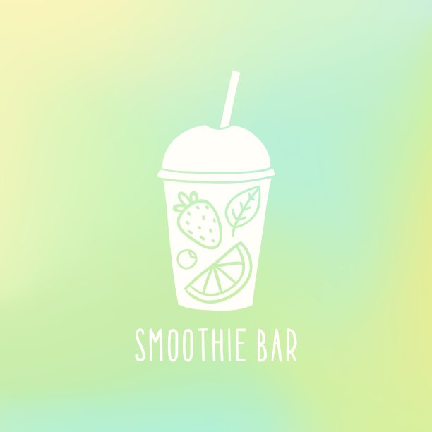 冰沙吧杯与水果图片下载