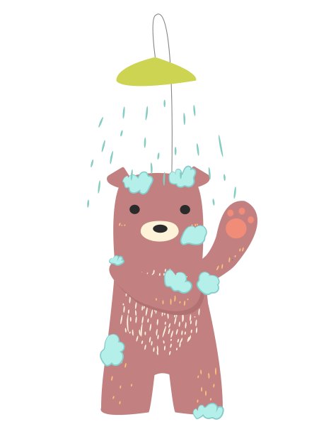 熊洗澡图片下载