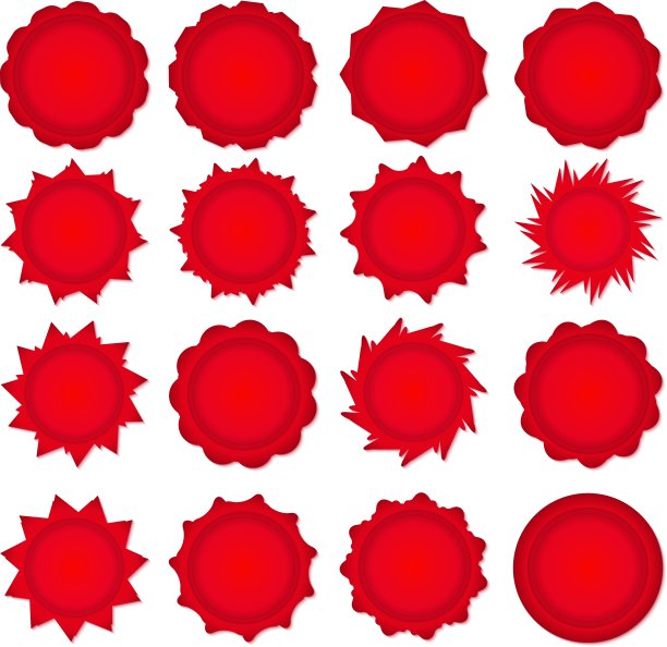 大套红色的促销贴纸图片下载