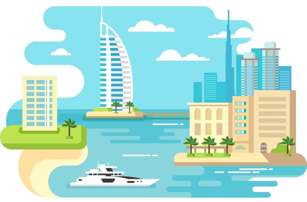 迪拜海滩天际线图片下载