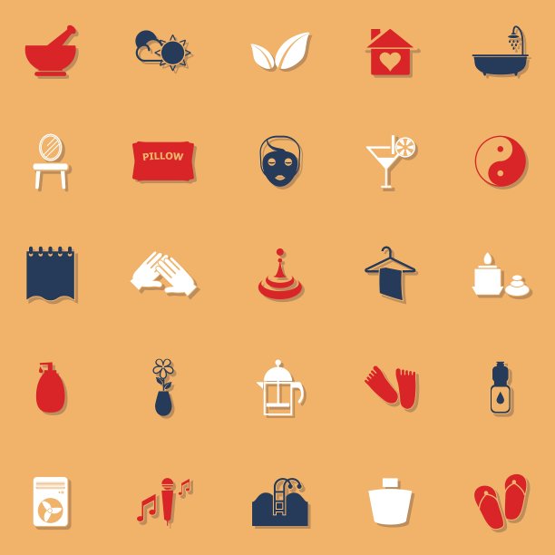 用阴影按摩经典颜色图标图片下载