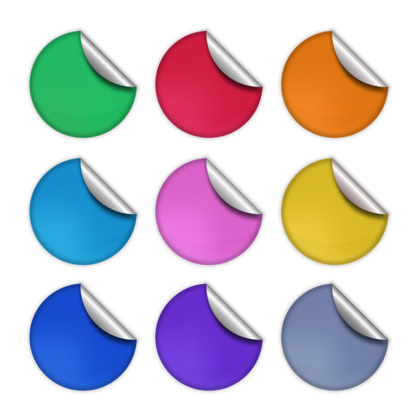 一套光滑的圆贴纸eps 10图片下载