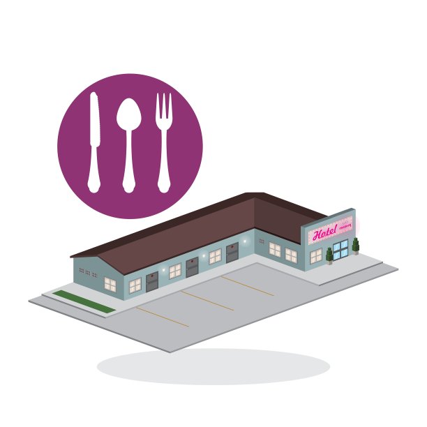 酒店设计旅游图标孤立和扁平图片下载