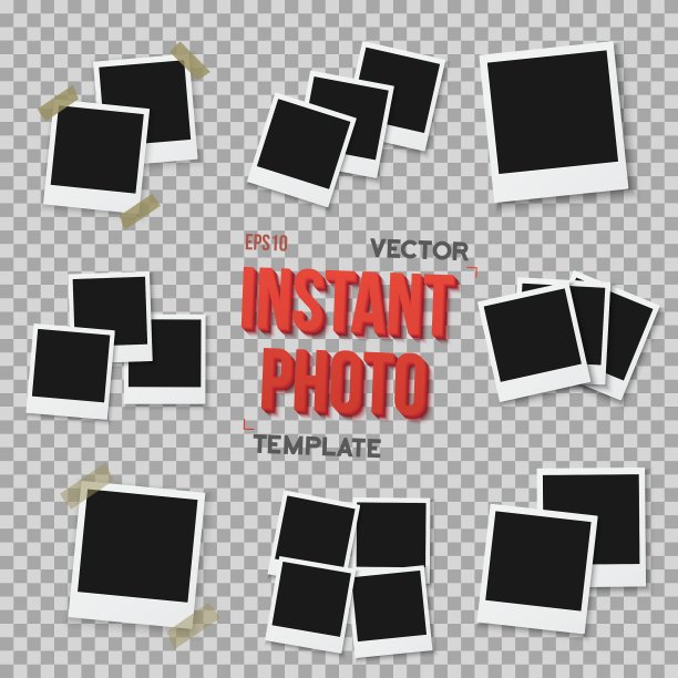 即时照片空白古董相框图片下载