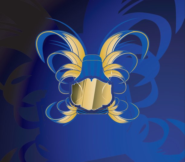 金色和发光的蓝色旗帜图片下载