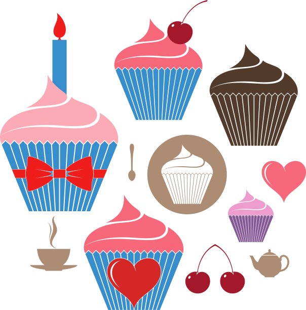 生日蛋糕图标套装图片下载