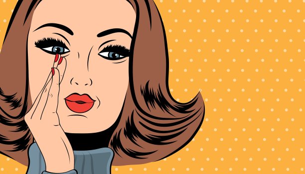 流行艺术可爱复古女子漫画风格与图片下载