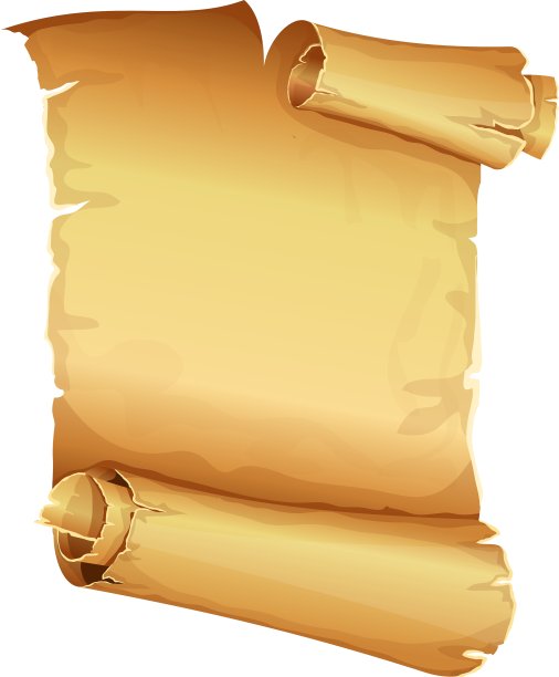 巨大的金色缎带卷羊皮纸素材图片