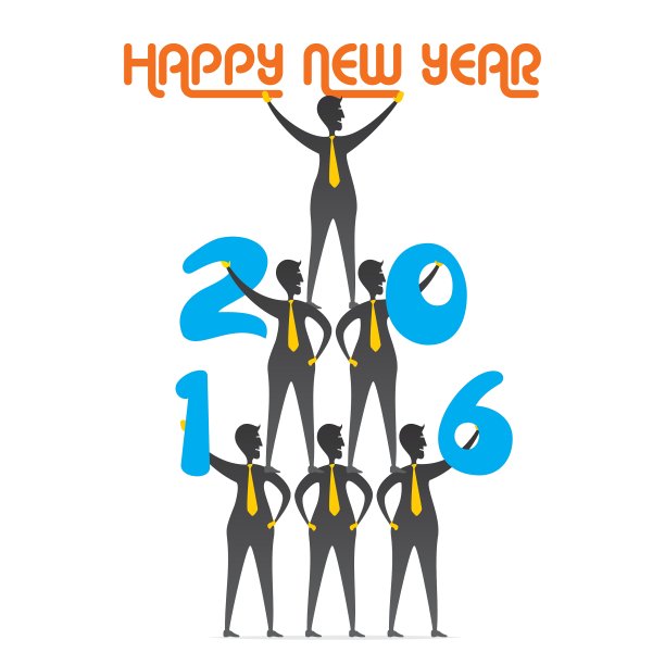 创意2016年新年贺卡设计图片下载