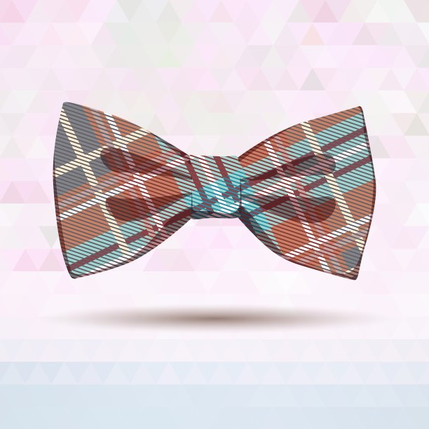 色彩柔和的格子蝴蝶结图片下载