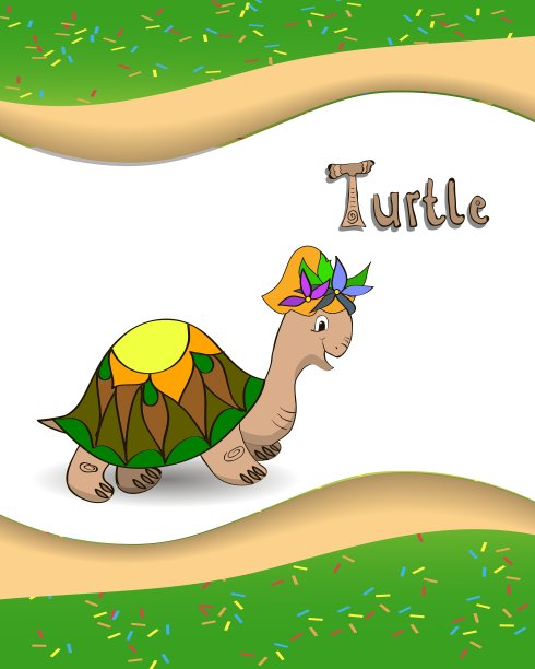 字母T和乌龟图片下载