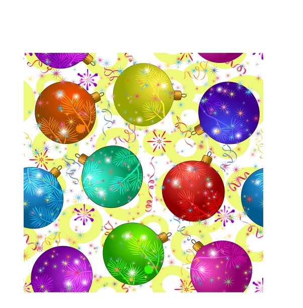 无缝背景与圣诞球图片下载