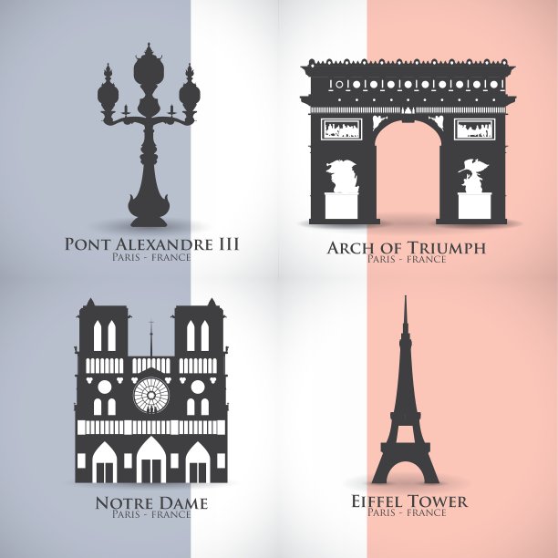 巴黎地标性建筑设计图片下载