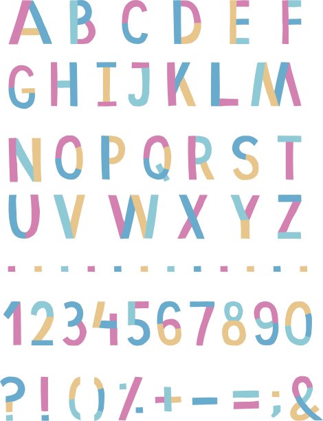 装饰色彩鲜艳的字体图片下载