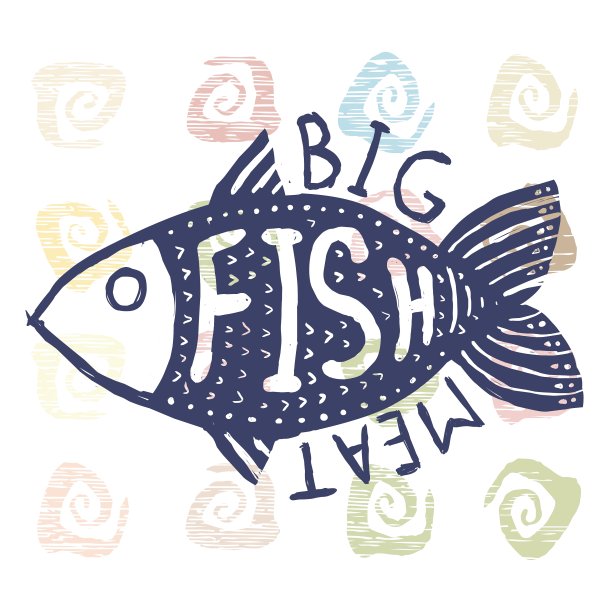 手绘垃圾鱼潮人剪影手图片下载