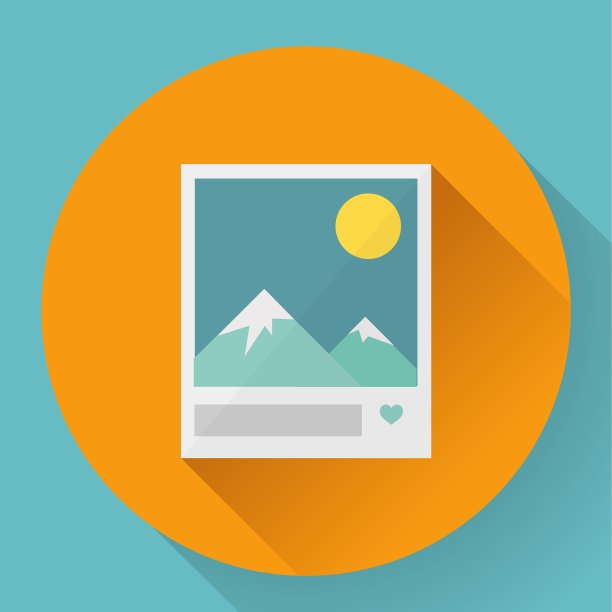 平面景观与喜欢的照片图标图片下载