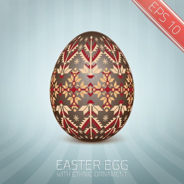 带有乌克兰民间图案的复活节彩蛋图片下载
